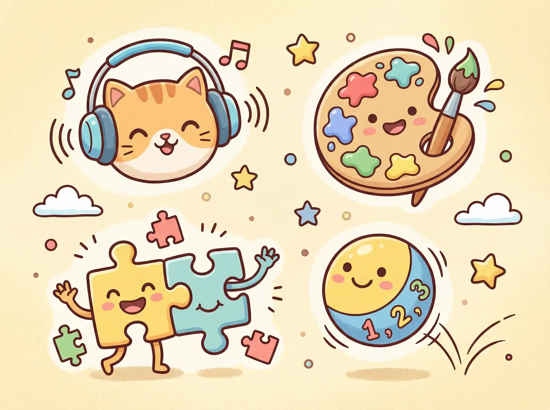小朋友的手工作品 - 变成黑皮辣无删版樱花 益智创作